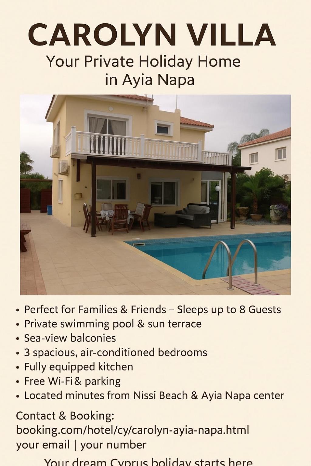Carolyn Villa Is A Luxury 4-Bedroom Villa With Private Pool In أيا نابا المظهر الخارجي الصورة